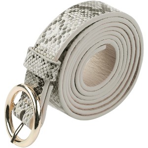 INSPIRE CHIC Women's Fashion Round Buckle Leopard Snake Print Slim Belts for Jeans Dresses - 1 of 4