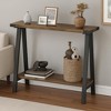 GustoWave Farmhouse Console Table with Storage, 2 Tier Narrow Entry Table with with Metal Frame and MDF for Living Room - Rustic - 3 of 4