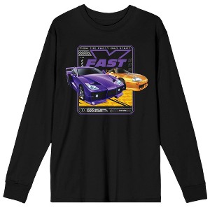 Fast & Furious Now The Party Can Start Crew Neck Long Sleeve Black Adult Tee - 1 of 3