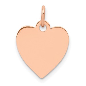 Black Bow Jewelry 14k Rose Gold Engravable Heart Disc Charm or Pendant, 13mm - 1 of 4