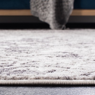 Reversible Abstract Gray Synthetic 26x18 Area Rug