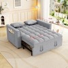 TiramisuBest Velvet Sleeper Sofa with Pull-Out Bed, Reclining Loveseat Couch with Pillows & Side Pockets – Black - 4 of 4