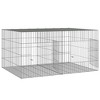 vidaXL Rabbit Cage - 2-Panel Hutch Playpen - Galvanized Iron, Silver - 43.3"x31.1"x21.3" - 4 of 4