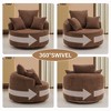 TiramisuBest Oversize Round Swivel Chair Cozy Club 360 degrees Swivel Sofa with 3 Pillows Chenille Fabric with Gray for sofa - 4 of 4