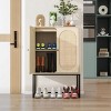 Arina Natural Rattan 2 Door High Accent Cabinet with Adjustable Shelf - The Pop Home - image 2 of 4