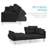 Best Choice Products Convertible Living Room Linen Fabric Tufted Split-Back Futon Sofa w/ 2 Pillows - 2 of 4