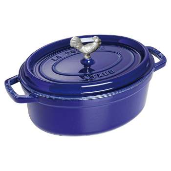Lava Enameled Cast Iron Dutch Oven 5 Qt. Oval with Trendy Lid Red 