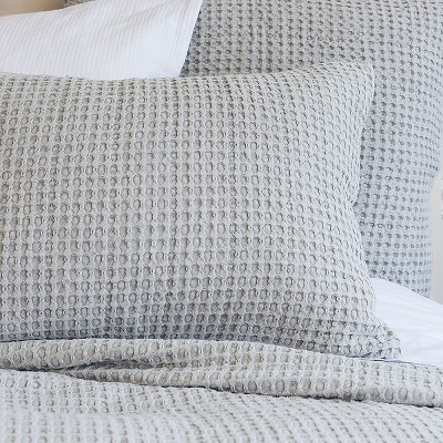EY Essentials Waffle Pearl Grey Queen Coverlet
