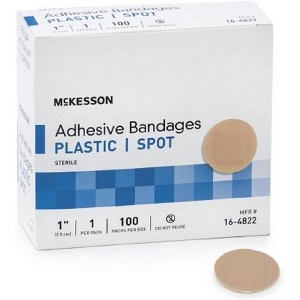 McKesson 16-4822 Adhesive Spot Bandages 1 in. Sterile (Box of 100) - 1 of 3