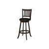 44" Leather-Look & Wood Swivel Padded Round Seat Curved Slat-Back Bar Stool (Set of 2) with Footrest and Transitional Design - 2 of 4