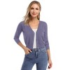 Women's Casual Open Front Knit Cropped Bolero Shrug 3/4 Sleeve Cardigan Sweater - 4 of 4
