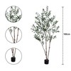 Artificial Olive Tree with Real Wood Trunk, Adjustable Faux Plant with Planter for Home Office Decor, Green - 2 of 4