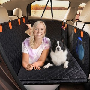 JOEJOY Back Seat Extender for Large Dogs - Hard Bottom Supports 330 lb, Oxford Waterproof Nonslip Dog Car Seat Cover - 1 of 4