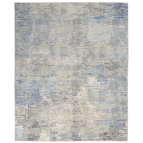7' Round Distressed Gold and Charcoal Abstract Indoor Area Rug main image 0
