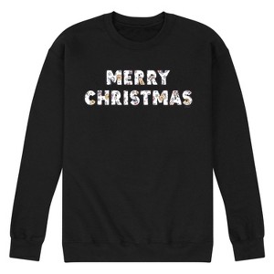 Men's - Winnie the Pooh - Merry Christmas Characters Graphic Fleece Sweatshirt - 1 of 4