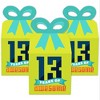 Big Dot of Happiness Boy 13th Birthday - Square Favor Gift Boxes - Official Teenager Birthday Party Bow Boxes - Set of 12 - 2 of 4