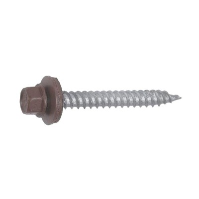Grip-Rite Pro-Twist No. 9 Sizes X 1 in. L Hex Hex Head Screws w/Washers Model No. NHWNW91001BRN