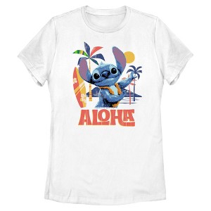 Womens Lilo & Stitch Aloha Alien T Shirt - 1 of 4