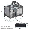 Kinder King 4-in-1 Portable Pack 'n Play with Bassinet, Changing Table, Adjustable Canopy, Storage Basket & Travel Bag – Infant to Toddler Playard - 2 of 4