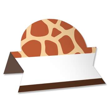Big Dot of Happiness Giraffe Print - Safari Party Tent Buffet Card - Table Setting Name Place Cards - Set of 24