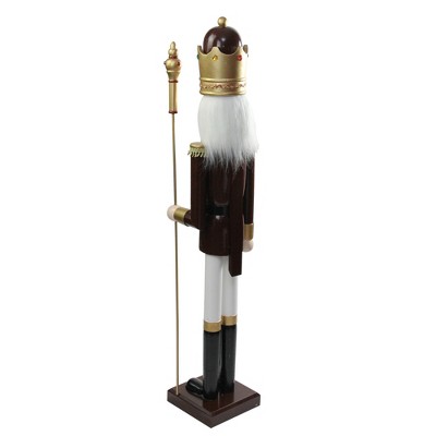 Burgundy and Gold 48" Ornate Wooden Christmas Nutcracker King