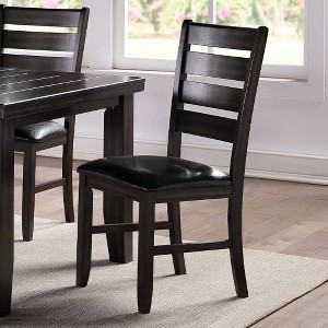 23" Urbana Dining Chair Black PU and Espresso - Acme Furniture: Set of 2, Armless, Linen Upholstery - 1 of 4