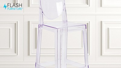 Cassidy Clear Polycarbonate Oval Back Barstool