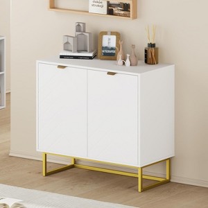 Modern Sideboard Buffet Cabinet with Storage, Wood Accent Storage Cabinet with Doors - 1 of 4
