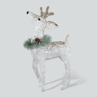 Philips 27.4in Glitter String Fawn Christmas LED Novelty Sculpture Pure White Twinkle Lights