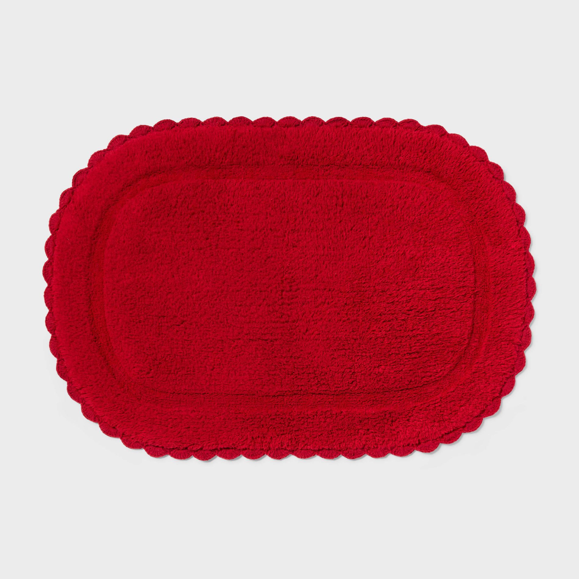 20"x30" Scallop Christmas Bath Rug Red - Threshold™