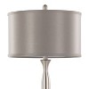 LumiSource: Joan 30" Brushed Nickel Table Lamps with Gray Shades, Set of 2 – UL Listed, Faux Silk Drum - 4 of 4