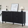 59" Modern Sideboard Cabinet with Decorative Nailhead Accents, 4-Door Storage for Dining Room, Living Room, Hallway - 2 of 4