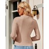 Coolmee Women's Cropped Cardigan Knit Shrugs for Dresses Tops V Neck Button Down Cardigans Sweaters - 2 of 4