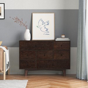 NicBex Solid Wood Dressers,Retro Round Handles Drawers,Modern Dresser for Bedroom,Living Room,Entryway,Auburn - 1 of 4