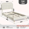 Full Bed Frame with Storage Headboard, Velvet Upholstered Platform Bedframe for Kids, Girl Bed, Strong Wooden Slats, Noise-Free - 2 of 4