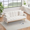 KTMBDW Sofa Bed, Teddy Futon Couch with Removable Armrests, Adjustable Recliner Sleeper Sofa Bed for Living Room, Apartment, Office - 4 of 4