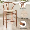 Wooakway 17.5" 20" 39.4" Fully Assembled Wishbone Barstool, Weave Counter Height Bar Stool for Kitchen Island - 2 of 4