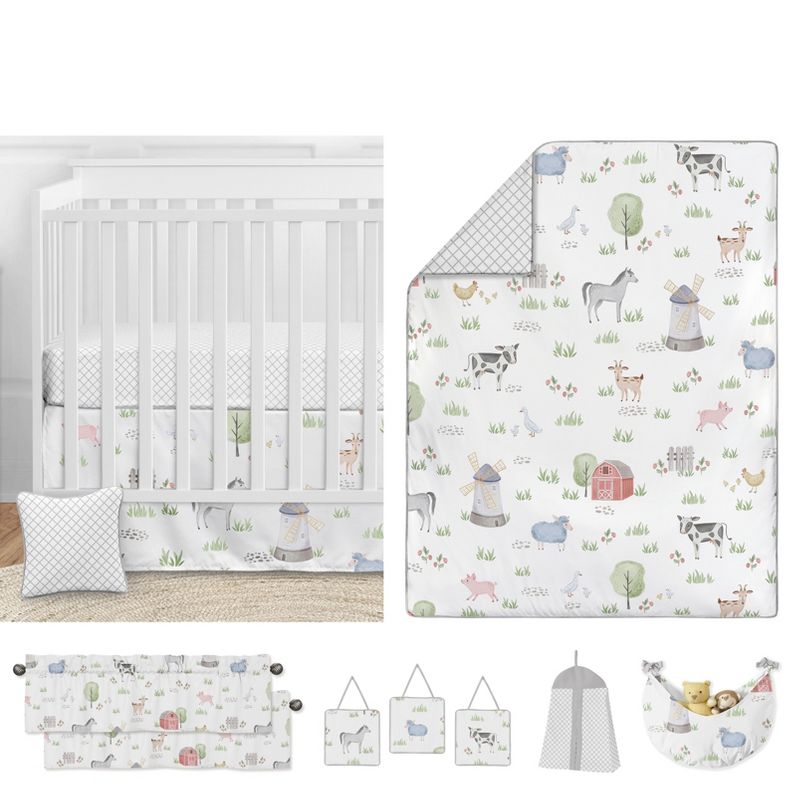 Sweet Jojo Designs Boy or Girl Gender Neutral Unisex Baby Crib Bedding Set - Farm Animals 11pc, 1 of 8