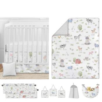 Sweet Jojo Designs Boy or Girl Gender Neutral Unisex Baby Crib Bedding Set - Farm Animals 11pc