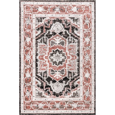 Nuloom Deanna Distressed Traditional Medallion Cotton Blend Indoor Area Rug
