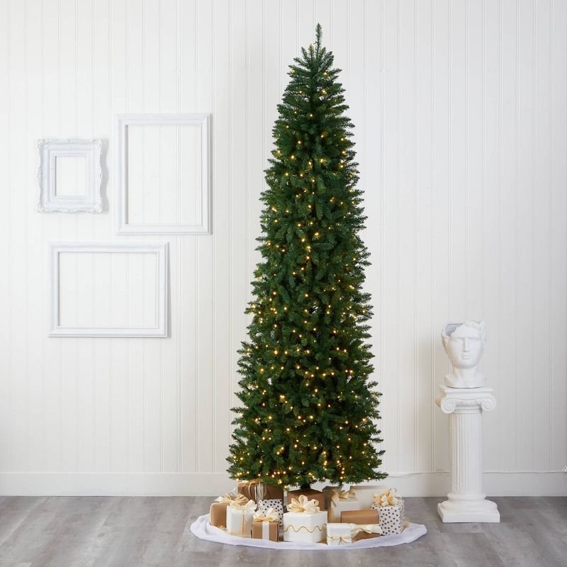 9ft Nearly Natural Pre-Lit LED Slim Mountain Pine Artificial Christmas Tree Clear Lights, 6 of 10