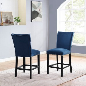 Dining Chair, Set Of 2, Side, Upholstered, Kitchen, Dining Room, 39" Height, Brown Fabric, Black Metal, Contemporary, Modern - 1 of 4