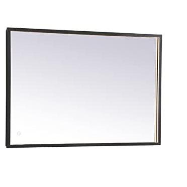 Elegant Lighting Pier 20x40 inch LED Mirror with Adjustable Color Temperature 3000K/4200K/6400K in Black