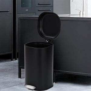 Stainless Steel Trash Can, 8 Gallon Garbage Can with Foot Pedal, Modern Bathroom Wastebasket with Lid, Without Inner Bucket, Ideal for Kitchen - 1 of 4