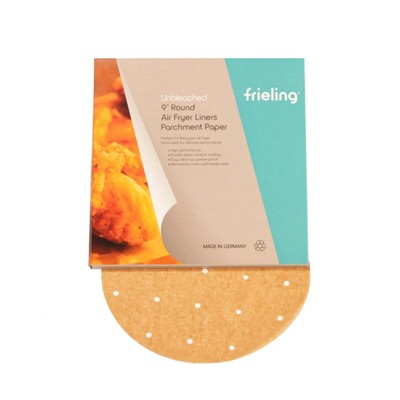 Frieling Parchment Air Fryer Liners, 9" round with holes, 50 pcs in box, 3 boxes