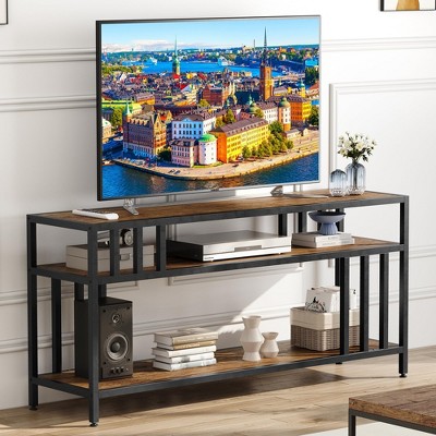 Whizmax 58"/65" TV Stand for 65"/75" TVs, Entertainment Center with 3-Tier Open Shelves, Sturdy Quadruple-Tube Media Console for Living Room