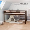 JOYMOR Low Loft Bed Twin Size with Stairs, Wooden Loft Bed for Kids, Pine Wood Twin Bed Frame,No Box Spring Needed, Espresso - 3 of 4