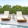 Christopher Knight Home Darla Outdoor Acacia Wood Adjustable Chaise Lounge with Water-Resistant Cushions (Set of 2) - 2 of 4