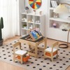 KTMBDW Kids Table and Chair Set, 3 in 1 Wooden Activity Table with Storage for Toddlers Drawing, Reading, Crafts, Table Set for Nursery, Playroom - 3 of 4