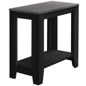 Monarch Specialties Accent Table Side End Nightstand Lamp Living Room Bedroom Laminate Black Grey Transitional - 1 of 4